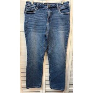 Kut From The Kloth Distressed Womens Straight-Leg Denim Jeans‎ Size 12